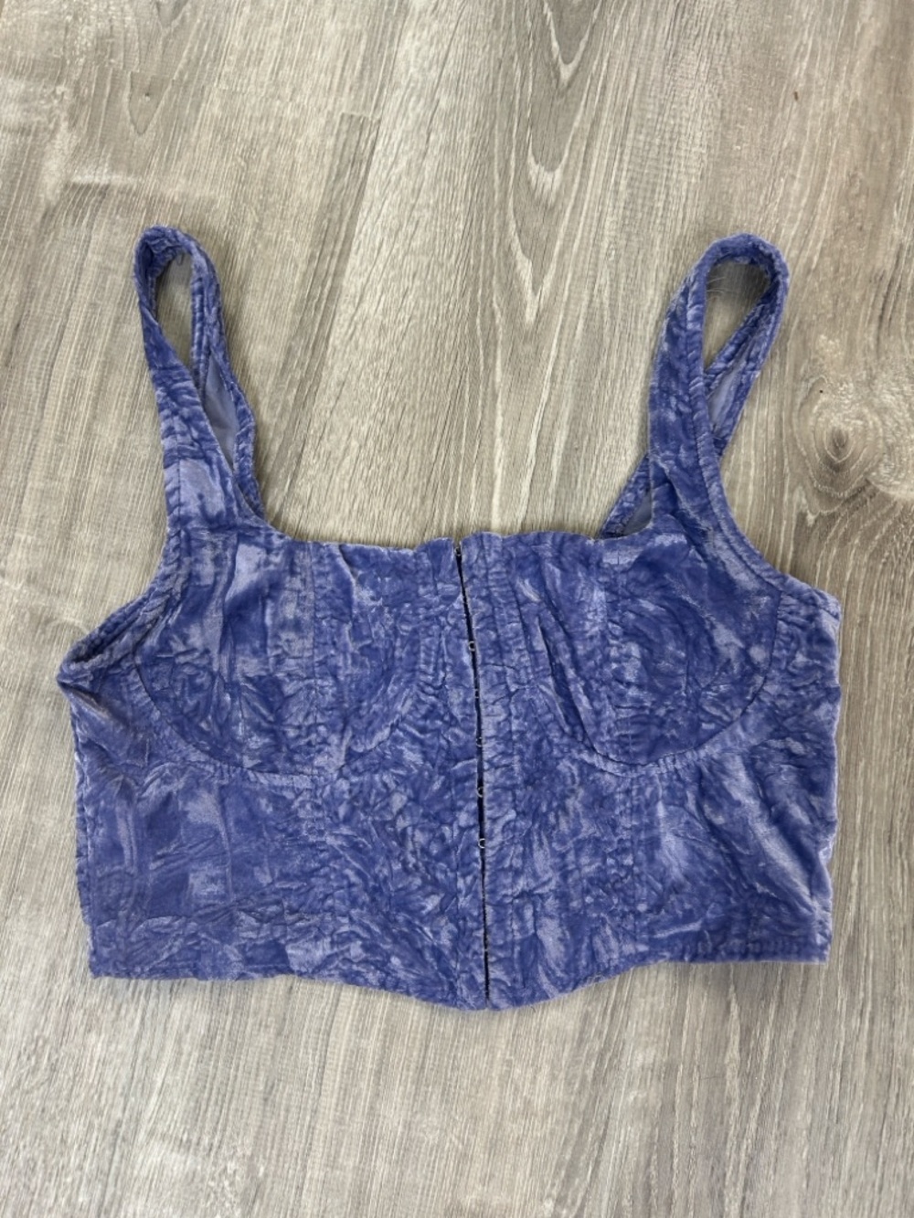 Wild Fable purple crushed velvet corset crop top
